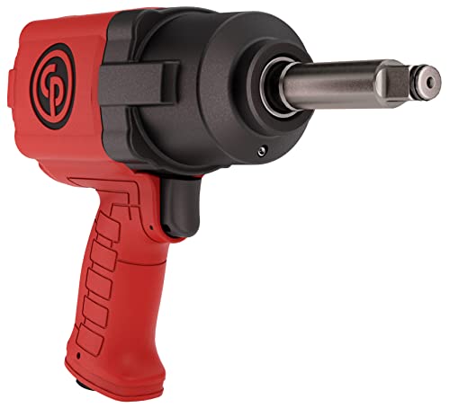 Chicago Pneumatic CP7741-2 Air Impact Wrench (1/2 Inch), 2 Inch Ext Anvil, Air Impact Gun Industrial Repair & Assembly Tool, Pistol Handle, Twin Hammer, Max Torque Output 715 ft. lbf/970 Nm, 10000 RPM - size: 2-Inch Extended Anvil
