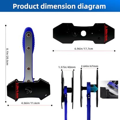 Brake Caliper Compression Tool Kit with 4 Hooks & Steel Plates - 360° Swing Ratchet for Single/Twin/Quad Piston Calipers Heavy-Duty Brake Pad Spreader Car Repair Tool