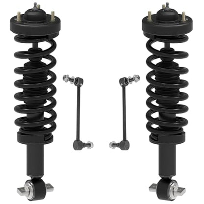 Detroit Axle - 4pc Front Struts Sway Bars Kit for 2021 2022 2023 2024 | Ford F-150, 2 Struts with Coil Spring 2 Sway Bar End Links Replacement Suspension Kit - size: 4QS45021/ sway kit