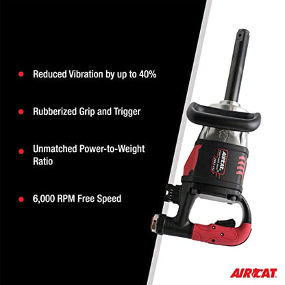 AIRCAT Pneumatic Tools 1993-VXL: 1-Inch Vibrotherm Drive Composite Straight Impact Wrench 2,300 ft-lbs - 7-Inch Extended Anvil - style: 7-Inch Extended Anvil