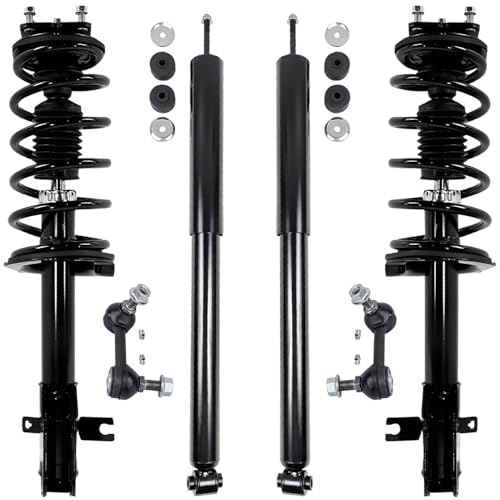 Detroit Axle - Front Struts & Coil Spring Sway Bars + Rear Shock Absorbers Replacement for 2007-2010 Mazda CX-9-6pc Set - size: 6AQS47248/Shock Kit