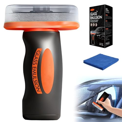Glass Emulsion Professional Windshield Cleaner Advanced Car Window & Glass Scrubber, Removes Water Spots, Oil Film & Road Grime, Comes With Microfiber Towel (100g) (1 Pcs) - color: 1 Pcs