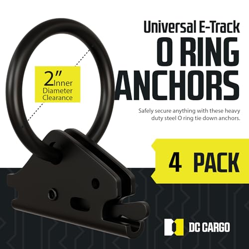 DC Cargo E-Track Dirt Bike & Motorcycle Wheel Chocks for Trailer Kit: Secure Two Bikes with 4 Heavy-Duty Steel E-Track O Rings & 1x15 Ratchet Straps – E Track Motorcycle Wheel Chock Tie-Down Bundle - size: 10-pack