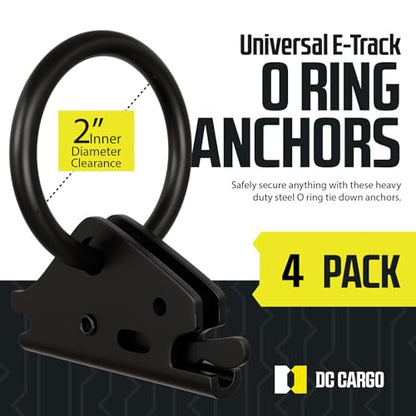 DC Cargo E-Track Dirt Bike & Motorcycle Wheel Chocks for Trailer Kit: Secure Two Bikes with 4 Heavy-Duty Steel E-Track O Rings & 1x15 Ratchet Straps – E Track Motorcycle Wheel Chock Tie-Down Bundle - size: 10-pack