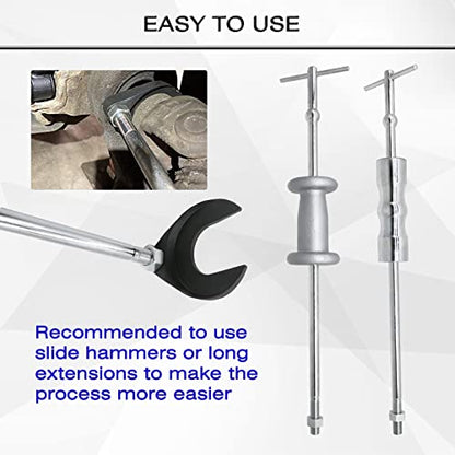 ReluxGo Inner CV Axle Removal Tool 48mm 63mm with Nut, Front Wheel Drive Axle Pulley Attachment, Fits Slide Hammers with 5/8"-18 Threads, CV Joint Axle Removing Tool