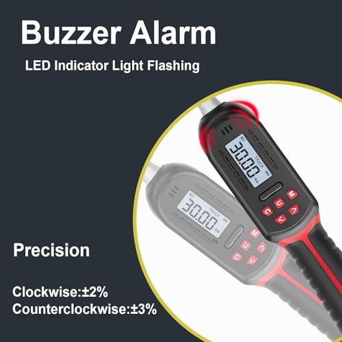 VANPO Digital HVAC Torque Wrench 2.2-44.2 ft.lb, 38mm Adjustable Jaw | 3-60 N.m Range, ±2% Accuracy, LED Buzzer Alert, 9x12mm Open End, Adjustable Digital Torque Wrench for Mini Split AC, Pipeline - size: 2.2-44.3ft.lb/3-60N.m (9×12mm)