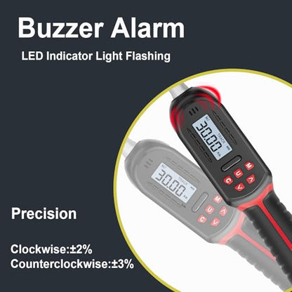 VANPO Digital HVAC Torque Wrench 2.2-44.2 ft.lb, 38mm Adjustable Jaw | 3-60 N.m Range, ±2% Accuracy, LED Buzzer Alert, 9x12mm Open End, Adjustable Digital Torque Wrench for Mini Split AC, Pipeline - size: 2.2-44.3ft.lb/3-60N.m (9×12mm)