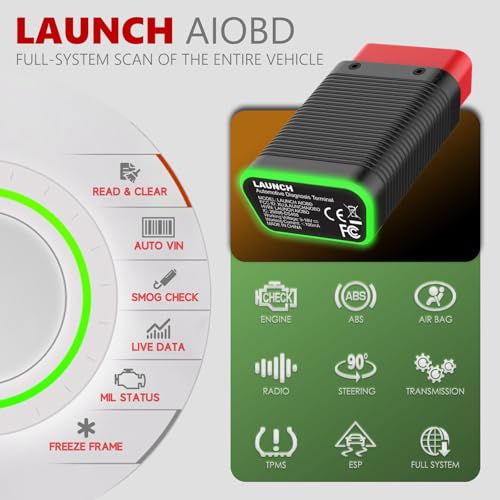 LAUNCH AIOBD AI-Powered Bluetooth OBD2 Scanner Full System AI-Assisted Diagnostic Tool OBD-II Code Reader Work with iOS/iPhone & Android