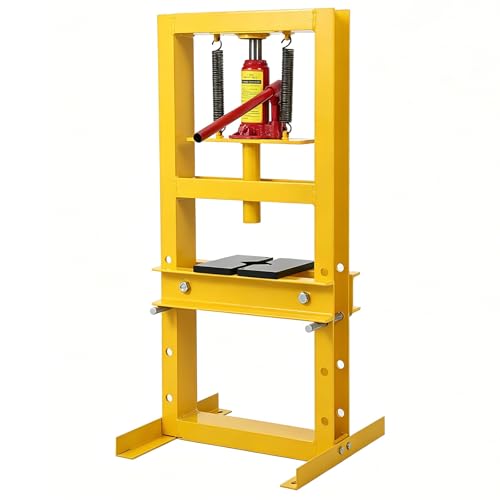 Hydraulic Shop Press 6 Ton-Portable h Frame Hydraulic Press with Movable Plate and Overpressure Protection for Metalworking,Auto Repair & DIY - color: 6T-Yellow, size: 6T