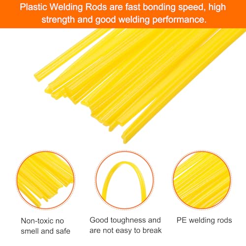 MECCANIXITY 20pcs 8 Inch Plastic Welding Rods PE Welding Strips Welder Rods for Plastic Welder,Car Bumper, Kayak Repair, Yellow - color: Yellow, size: 8 Inch