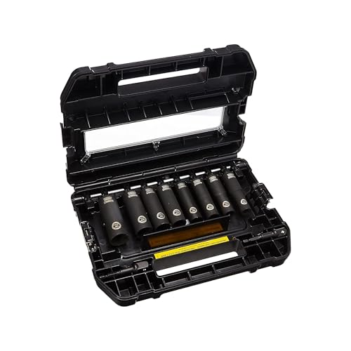 DeWalt Impact Socket Set 1/2 Drive, 10 Piece 1/4" to 1/2" Impact Socket Adapter Set (DW22812) - size: One Size