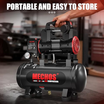 Portable Air Compressor with 3 Gallon Steel Tank, 1.15 HP 2.2 CFM @ 90 PSI, 116 Max PSI Oil-Free Air Compressor for Garage, Home Use, Tire Inflation, Nail Gun, DIY Projects,110V - style: 3Gallons