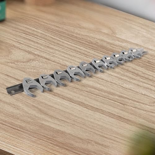 FABULETTA 10-Piece Crowfoot Wrench Set 3/8 Drive, Metric Flare Nut Spanner Kit 10mm to 22mm, Carbon Steel Open End Wrenches for Tight Space Bolt Loosening and Automotive Hydraulic Line Work