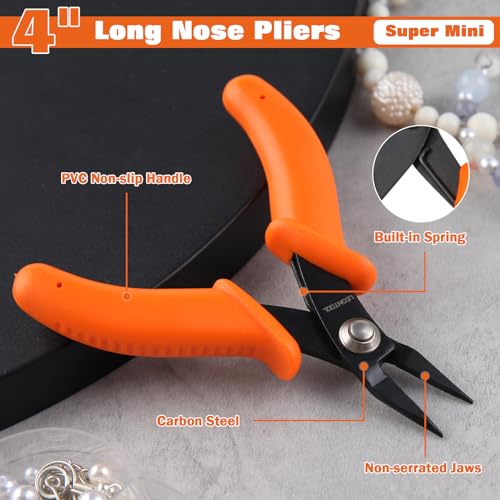 4-Inch Long Nose Pliers Tweezer Nose Specialty Pointed Nose Plier | 1mm Diameter Tip, Smooth Jaw, Micro Precision Needle Nose Chain Nose Pliers for Jewelry Making Wire Wrapping, Object Gripping - style: Mini Long Nose Pliers