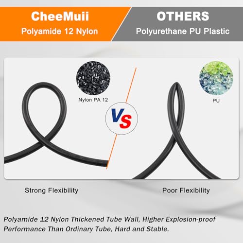 CheeMuii 64 PCS Brass DOT Air Line Fittings with 100FT 1/4" and 50FT 3/8" DOT Air Line Kit Push Lock Quick Connect & NPT Thread Fittings with Pneumatic Tubing Set - size: 2ROLL-67PCS