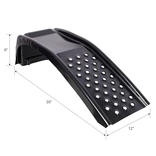 Heavy Duty Car Ramps Set of 2, Steel Auto Ramps 8000 LBS Capacity, Low Profile Car Ramps for Oil Change, Vehicle Service Ramp for Cars SUV & Light Trucks, 9" Lift Height (Black) - color: Black