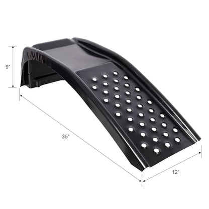 Heavy Duty Car Ramps Set of 2, Steel Auto Ramps 8000 LBS Capacity, Low Profile Car Ramps for Oil Change, Vehicle Service Ramp for Cars SUV & Light Trucks, 9" Lift Height (Black) - color: Black
