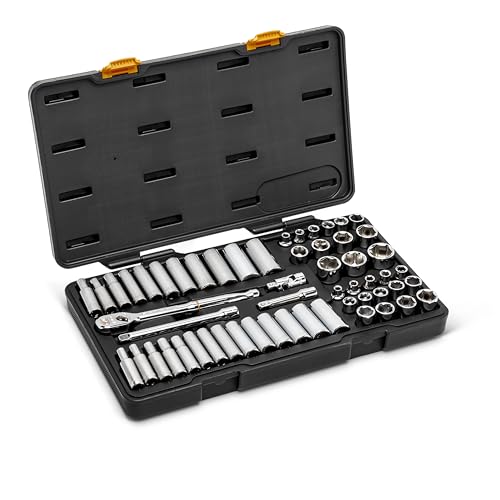 GEARWRENCH56 Pc. 3/8" Drive 6 Pt. 120XP Mechanics Tool Set, Standard & Deep, SAE/Metric - 80550P - size: 3/8", style: 56-piece kit