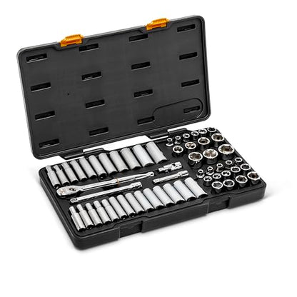 GEARWRENCH56 Pc. 3/8" Drive 6 Pt. 120XP Mechanics Tool Set, Standard & Deep, SAE/Metric - 80550P - size: 3/8", style: 56-piece kit