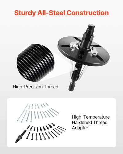 VEVOR Harmonic Balancer Puller Removal & Install Tool Kit, All-Steel Harmonic Balancer Installer Set Tool Kit for Removing and Installing of Balancers, Flywheels, Crankshaft Pulleys, Steering Wheels - color: harmonic balancer puller installer set