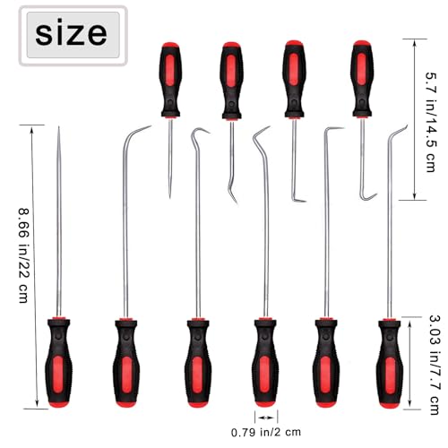 10pcs Pick and Hook Set, Precision Automotive Pick Set | Pick Tool Set Car Auto Oil Seal/O-Ring Seal Gasket Mini Precision Hooks Puller Remover Hook Hose Removal Set