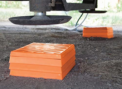Tri-Lynx Lynx Levelers RV/Trailer/Motorhome/Vanlife interlocking Leveling Blocks with Nylon Storage Bag for most Leveling and Stabilizing functions. 10 Pack, Orange, 00015, Made in USA. - size: 10 Pack