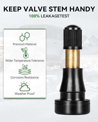 50 Pcs TR600HP Snap-in Tire Valve Stems, High Pressure Heavy Duty Rubber Tubeless Valve Stems Fit 0.453" (11.5mm) Rim Holes for High Performance Vehicles, Heavy Duty Trucks - size: TR600HP