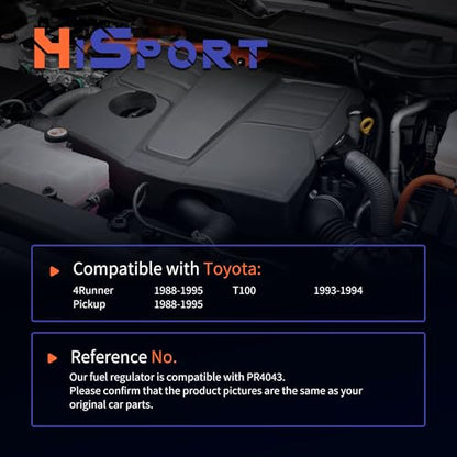 HiSport Fuel Injection Pressure Regulator PR4043 Replacement for Toyota 4Runner Pickup 1988 1989 1990 1991 1992 1993 1994 1995 T100 1992 1993 1994, 3.0 Bar # 23280-65010 - size: HSFPRR4043