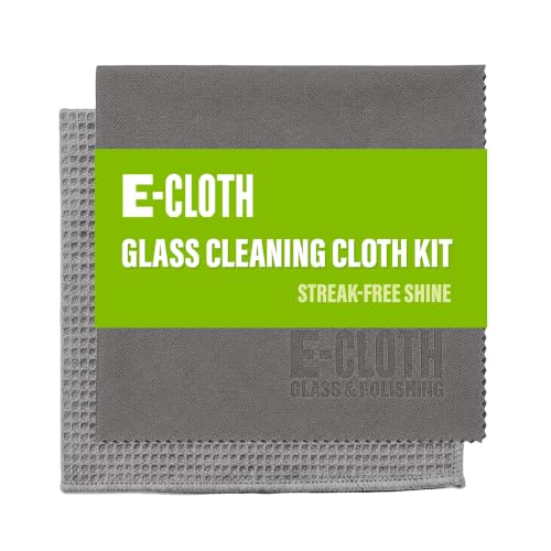 E-Cloth Microfiber Window Cleaning Cloth Kit - Glass Cleaning Cloth for Windows, Mirrors, Cars, Lenses, Eyeglasses, & More, Streak Free Clean, Machine Washable Reusable Towel - Gray - color: Gray, size: 1 Kit