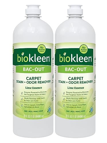 Biokleen Bac-Out Stain Remover for Clothes - 2 Pack - Enzymatic, for Laundry, Diapers, Wine, Carpets, & More, Eco-Friendly, Plant-Based, 32 Ounces - size: 32 Fl Oz (Pack of 2)