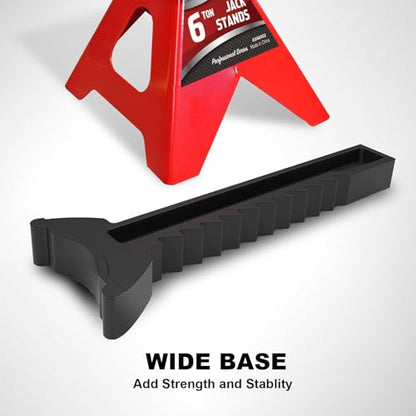 Car Jack Stands 6 Ton(12,000 lbs) for Lifting SUV, Pickup Truck, Car and UTV/ATV, Red, 1 Pair - style: 6T standard