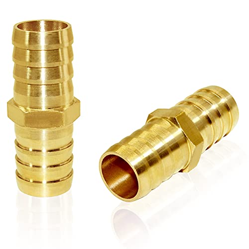 Joywayus 3/4" ID Hose Barb Fitting Hex Union Brass Adapter Water/Fuel/Air(Pack of 10) - size: 0.75 Inch, style: 10PCS