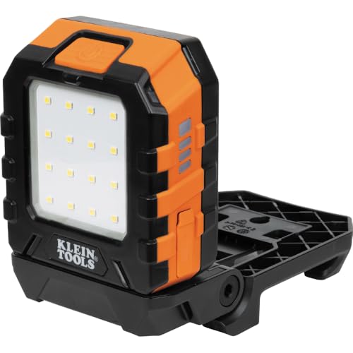 Klein Tools 56416 Rechargeable LED Work Light, 1000-Lumens, Magnetic Work Light with 3 Modes, 360-Degree Rotation and Kickstand, Compatible with MODbox Rail System