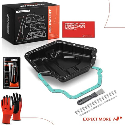 A-Premium Lower 3.6L Engine Oil Pan Sump with Plug, Gasket & Bolts | Compatible with Dodge Grand Caravan 2011-2020, Journey, Avenger & Chrysler Town & Country 200 & Ram ProMaster 1500 2500 - style: Complete Oil Pan Kit