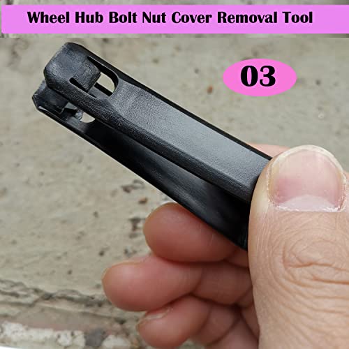 Car Wheel Hub Bolt Nut Cover Removal Tool Set, Nut Caps Lug Puller [3 of Each, 9 in Total]
