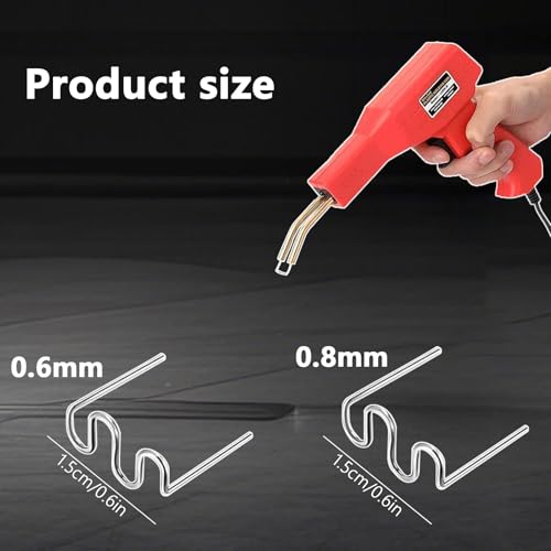 Hot Staples Wave Shape Aorplim 1000 Pcs 0.6/0.8 mm Bumper Repair Welding Wire, Plastic Welder Staples Bumper Welding Wire, Applicable for Most Cars ABS Plastic Welding Hot Melt Repair