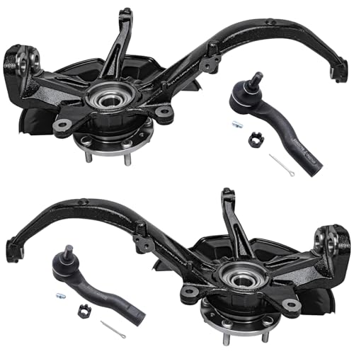 Detroit Axle - Front 4pc Steering Knuckles Kit for 2010-2012 Ford Fusion, 2011-2012 Lincoln MKZ, 2010-2011 Mercury Milan, 2 Steering Knuckles & Wheel Bearing Hubs 2 Outer Tie Rod Ends Replacement - size: 4SU47666/Kit