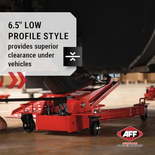 AFF Low Profile Manual Hydraulic Transmission Jack - Heavy Duty Steel Body, Adjustable Saddle with Safety Chain & 360 Handle - for Transmissions, Transfer Cases & Differentials (Multiple Capacities) - size: 3000 lbs Capacity