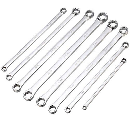 BULLTOOLS Extra Long Double Box End Wrench Set Chrome Vanadium Steel Aviation Wrenches Metric 8-24mm with Organizer Box (8-Piece) - size: 8mm-24mm 8 PCS