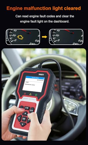 M601 OBD2 Scanner for BMW Code Reader, Multi-System Diagnostic Scan Tool for Engine, I/M Readiness, Transmission, ABS, SRS, Body, Chasis, Speaker System & More - color: red