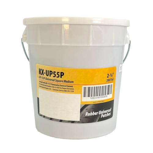 KEX KX-UP-55P Rubber Reinforced Universal 2-1/8 inch Square Patches for Radial and Bias Ply Tires, 200 Units