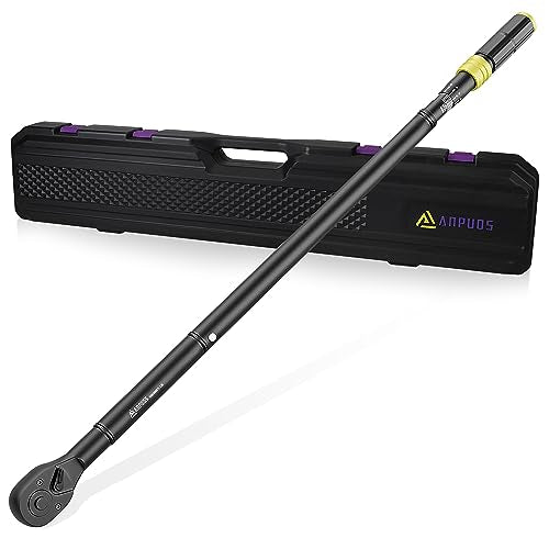 ANPUDS 3/4" Click Torque Wrench, 100-800 Ft-Lb/135.5-1084 Nm, Heavy Duty | ±3% Accuracy, 48-Tooth Quick Release, Cr-V Steel, Dual-Direction, for Semi Truck, Tractor, Diesel, Construction & Mining - size: 100-800 ft-lb / 135.5-1084 Nm