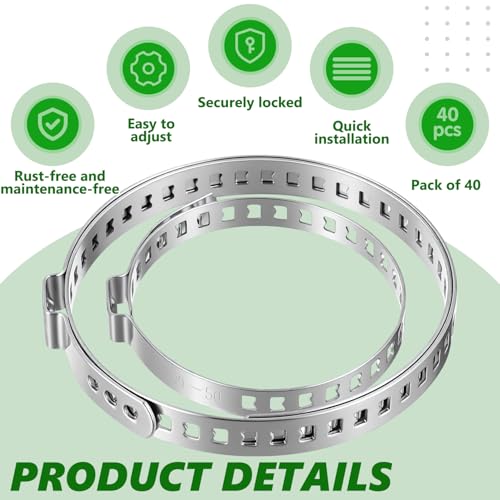 42 Pcs CV Boot Clamp Tool Include 20 Large and 20 Small 304 Stainless Steel Adjustable Ear Hose Clamp, 1 CV Boot Pliers, 1 Pairs Gloves for Axle Removal Installation Dust Covers Drive Shaft