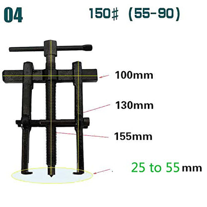 Two Jaw Twin Legs Bearing Gear Puller Remover Hand Tool Removal Kit (24-55mm) - size: 24-55mm