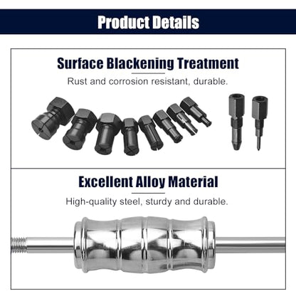 LainKeen 12pcs Blind Hole Collet Bearing Puller Set Internal Extractor Puller Kit with Slide Hammer and Expandable Collets 8-32MM Pilot Inner Removal Tool for Automotive and Motorcycle Wheel Bearings - size: 12PC 1x(8+10mm)