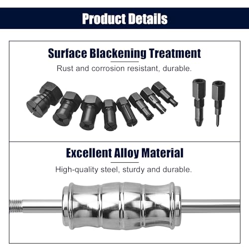 LainKeen 12pcs Blind Hole Collet Bearing Puller Set Internal Extractor Puller Kit with Slide Hammer and Expandable Collets 8-32MM Pilot Inner Removal Tool for Automotive and Motorcycle Wheel Bearings - size: 12PC 1x(8+10mm)