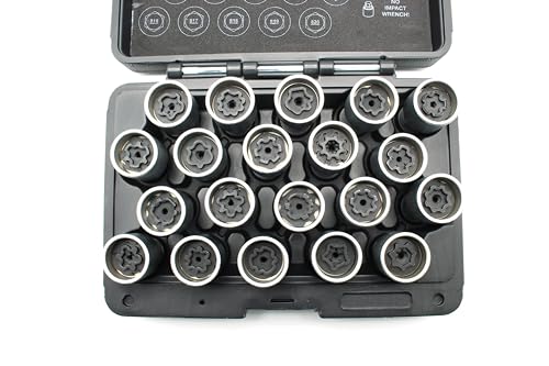 TMAX 20pc Anti-Theft Wheel Lug Nut Removal Socket Key for Audi - size: 20pc Set
