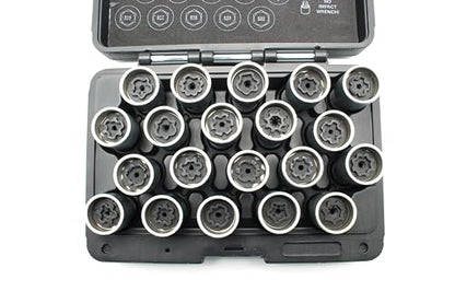TMAX 20pc Anti-Theft Wheel Lug Nut Removal Socket Key for Audi - size: 20pc Set