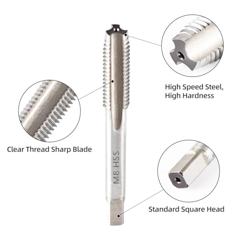 M8 x 1.25 Metric Thread Tap and Die Set, M8 x 1.25mm High-speed Steel Machine Tap Die Set Right Hand - size: M8 x 1.25mm