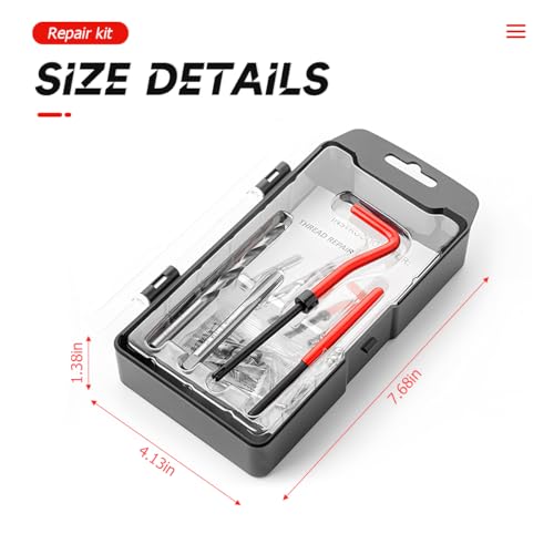 BELOMI Helicoil Thread Repair Kit, Metric and SAE Repair Tools with HSS Drill Bit and Thread Inserts, Auto Repairing Tool for Damaged Thread M6 x 1.0mm Size, Universal Car Accessories - size: M6